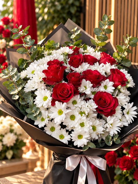 papatya gül karışık buket 5248